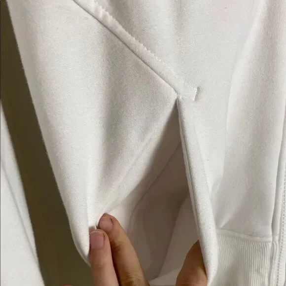 Athleta TRIUMPH HOODIE White Sweatshirt Full Zip Size S - Picture 6 of 8